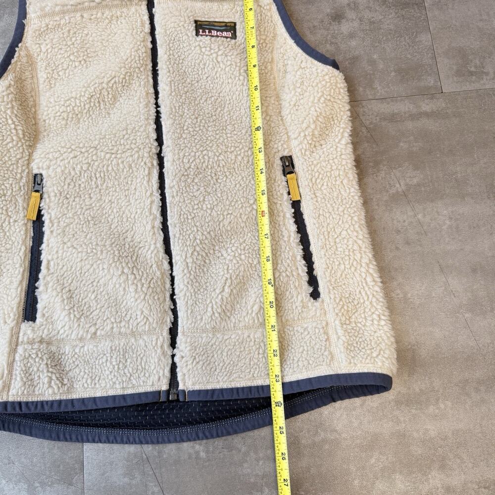 LL Bean Mountain Pile Sherpa Fleece Vest Full Zip Natural Cream Women’s XS-REG - Picture 5 of 6